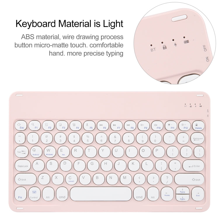 For Huawei MatePad Air 11.5 Round Button Bluetooth Keyboard Rotatable Holder Leather Case(Rose Gold) - Huawei Keyboard by PMC Jewellery | Online Shopping South Africa | PMC Jewellery