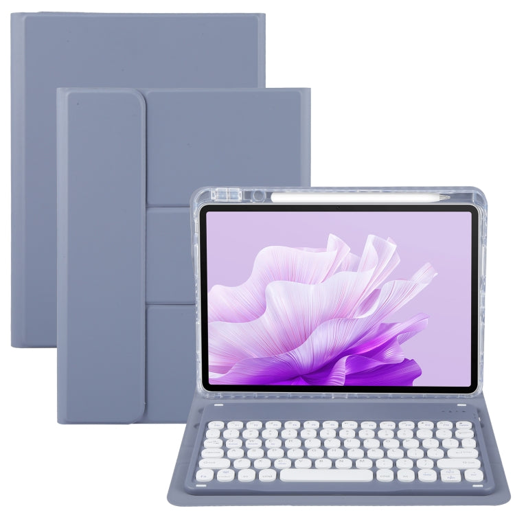 For Huawei MatePad Air 11.5 Round Button Bluetooth Keyboard Rotatable Holder Leather Case(Lavender Purple) - Huawei Keyboard by PMC TechLife | Online Shopping South Africa | PMC TechLife