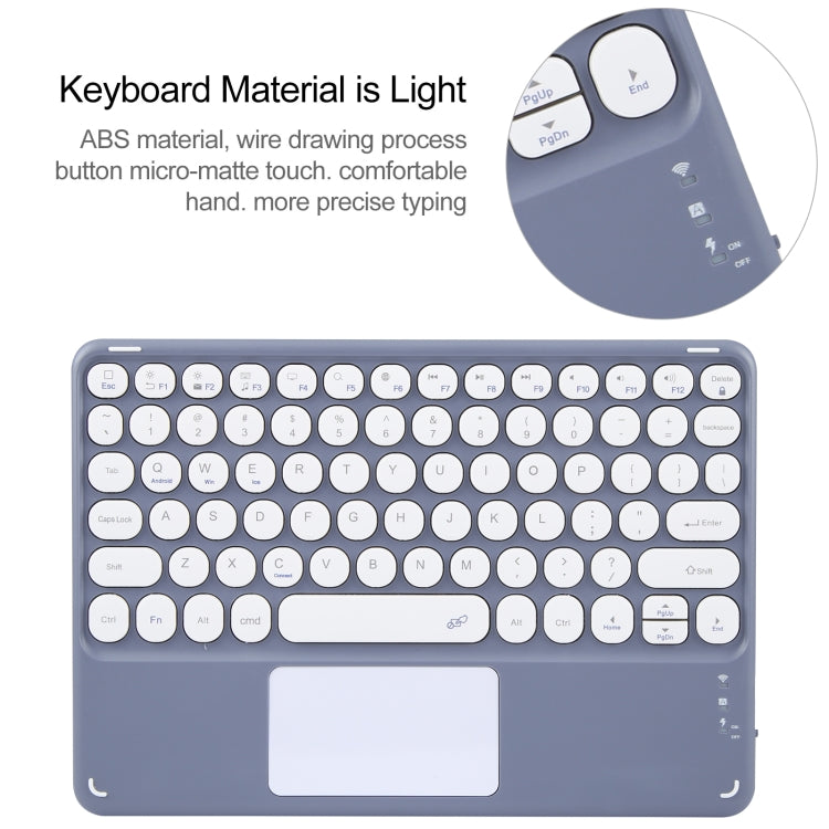 For Huawei MatePad 11 2023 / 2021 Round Button Bluetooth Keyboard Rotatable Holder Leather Case with Touchpad(Lavender Purple) - Huawei Keyboard by PMC Jewellery | Online Shopping South Africa | PMC Jewellery