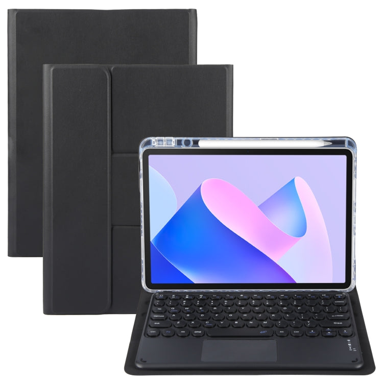 For Huawei MatePad 11 2023 / 2021 Round Button Bluetooth Keyboard Rotatable Holder Leather Case with Touchpad(Black) - free shipping - PMC TechLife - Order now!