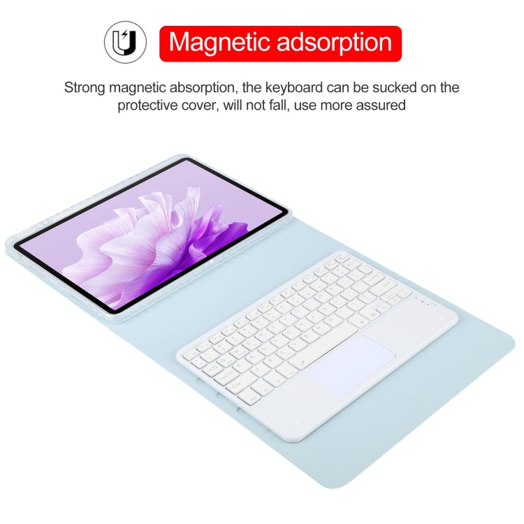 For Huawei MatePad Air 11.5 Square Button Bluetooth Keyboard Rotatable Holder Leather Case with Touchpad(Sky Blue) - Huawei Keyboard by PMC TechLife | Online Shopping South Africa | PMC TechLife