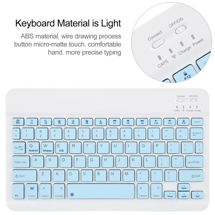 For Xiaomi Pad 6 Square Button Bluetooth Keyboard Rotatable Holder Leather Case(Sky Blue) - Others Keyboard by PMC Jewellery | Online Shopping South Africa | PMC Jewellery