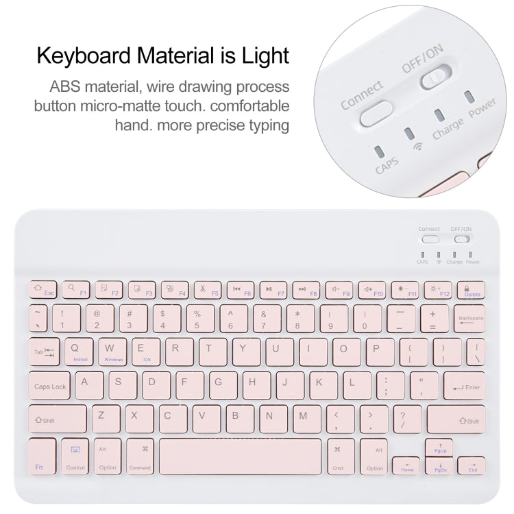 For Xiaomi Pad 6 Square Button Bluetooth Keyboard Rotatable Holder Leather Case(Rose Gold) - Others Keyboard by PMC Jewellery | Online Shopping South Africa | PMC Jewellery