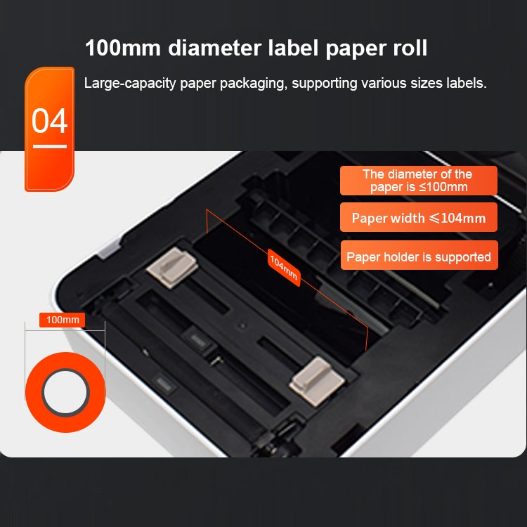 ZJ-9250 100x150mm USB Bluetooth Thermal Label Printer, Plug:AU Plug(White) - Receipt Printers by PMC TechLife | Online Shopping South Africa | PMC TechLife | Buy Now Pay Later Mobicred