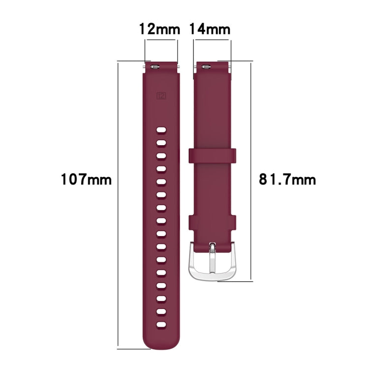 12mm Universal Solid Color Silver Buckle Silicone Watch Band(Wine Red) - 20mm Bands by PMC Jewellery | Online Shopping South Africa | PMC Jewellery