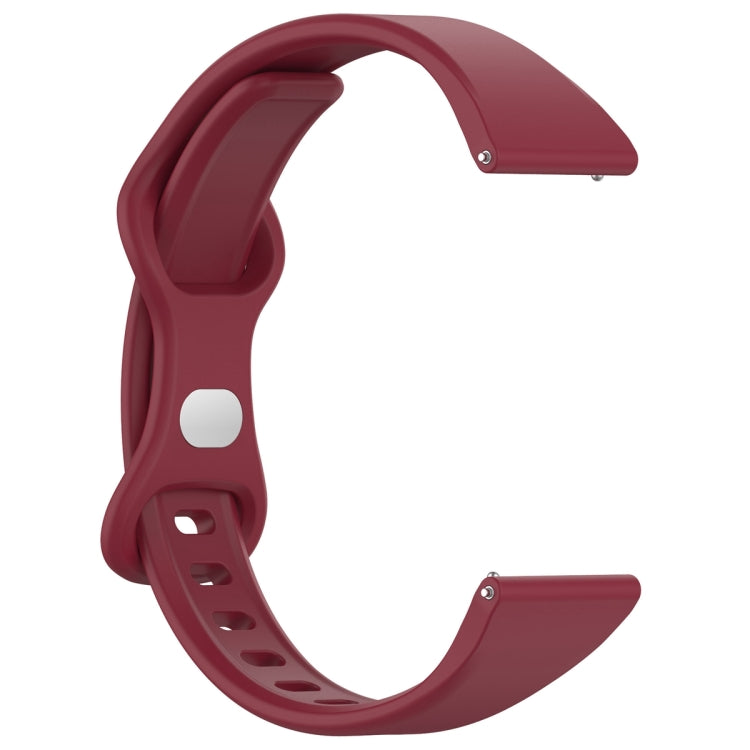 22mm Slim Reverse Buckle Silicone Watch Band(Wine Red) - 22mm Bands by PMC Jewellery | Online Shopping South Africa | PMC Jewellery