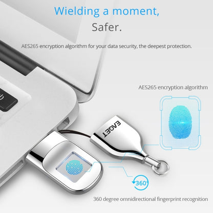 EAGET FU5 64G USB 2.0 Interface Metal Flash U Disk with Fingerprint Identification - USB Flash Drives by EAGET | Online Shopping South Africa | PMC Jewellery | Buy Now Pay Later Mobicred