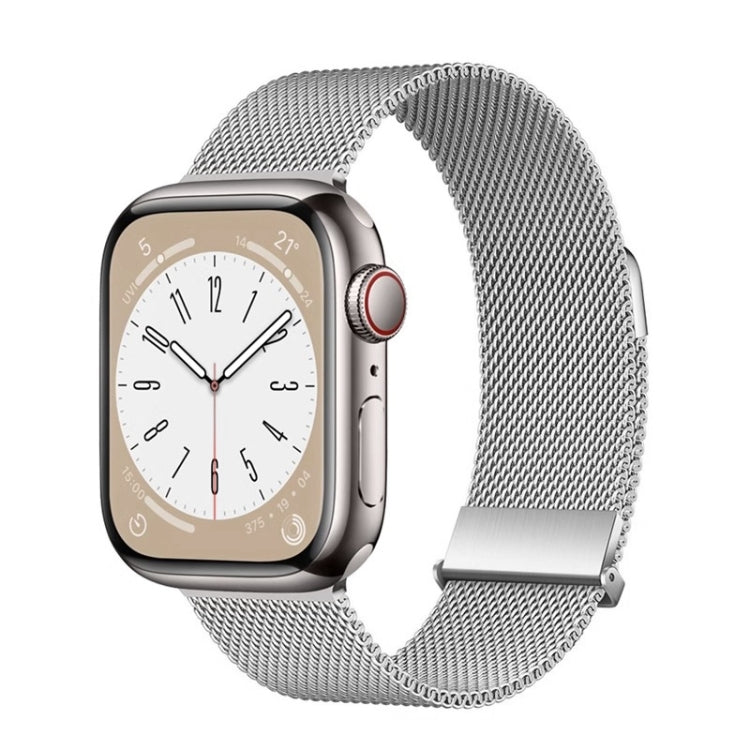 For Apple Watch Series 8 45mm ZGA Milanese Magnetic Metal Watch Band(Silver) - Watch Bands by ZGA | Online Shopping South Africa | PMC Jewellery