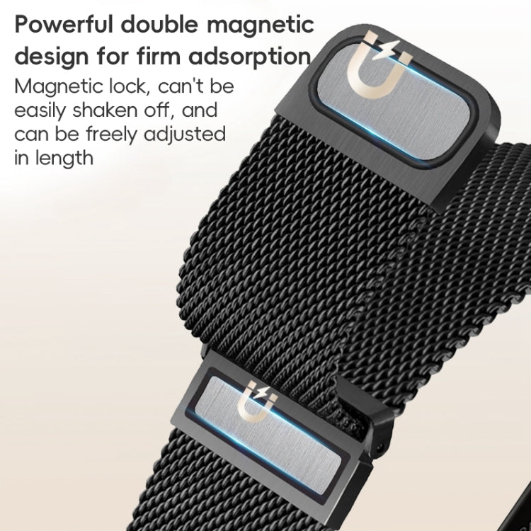 For Apple Watch 42mm ZGA Milanese Magnetic Metal Watch Band(Black) - Watch Bands by ZGA | Online Shopping South Africa | PMC Jewellery