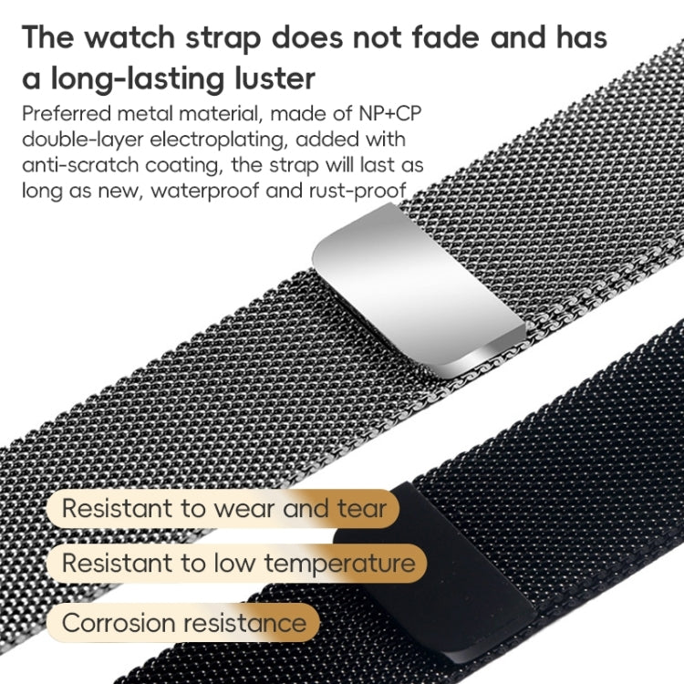 For Apple Watch Series 6 44mm ZGA Milanese Magnetic Metal Watch Band(Black) - Watch Bands by ZGA | Online Shopping South Africa | PMC Jewellery