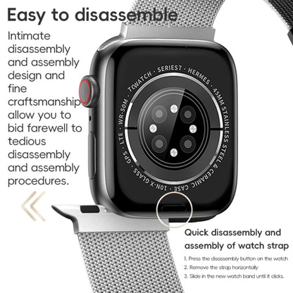 For Apple Watch Series 5 44mm ZGA Milanese Magnetic Metal Watch Band(Black) - Watch Bands by ZGA | Online Shopping South Africa | PMC Jewellery