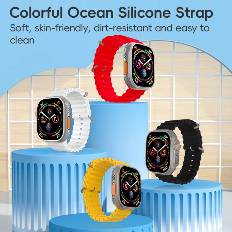 For Apple Watch 42mm ZGA Ocean Silicone Watch Band(Black) - Watch Bands by ZGA | Online Shopping South Africa | PMC Jewellery