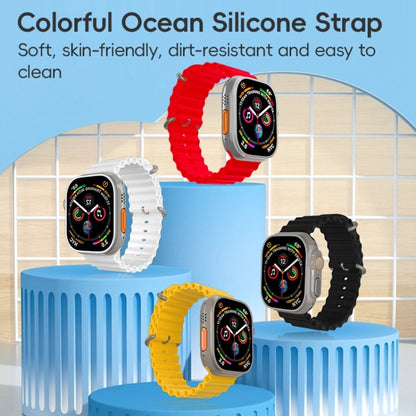 For Apple Watch Series 4 44mm ZGA Ocean Silicone Watch Band(Yellow) - Watch Bands by ZGA | Online Shopping South Africa | PMC Jewellery