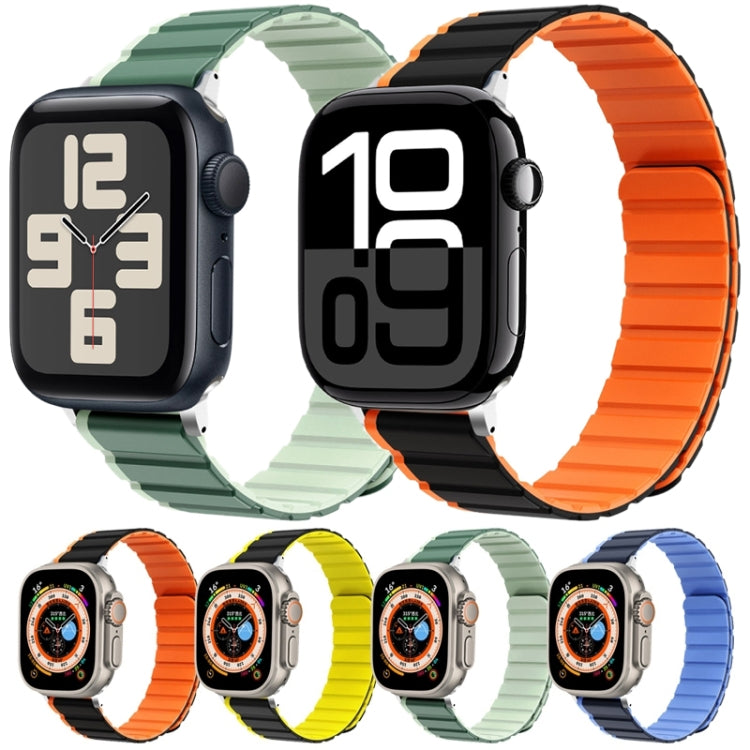 For Apple Watch Series 6 44mm ZGA Two Color Magnetic Silicone Watch Band(Dark Blue+Light Blue) - Watch Bands by ZGA | Online Shopping South Africa | PMC Jewellery | Buy Now Pay Later Mobicred