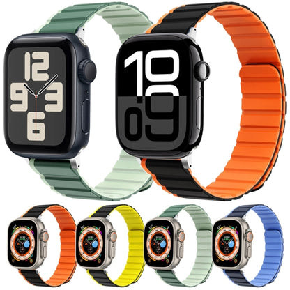 For Apple Watch Ultra 49mm ZGA Two Color Magnetic Silicone Watch Band(Black+Orange) - Watch Bands by ZGA | Online Shopping South Africa | PMC Jewellery | Buy Now Pay Later Mobicred