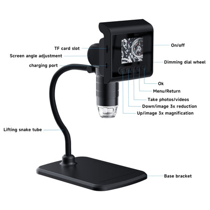 P190 1000X Desktop HD Digital Microscope with 2.4 inch Screen - Digital Microscope by PMC Jewellery | Online Shopping South Africa | PMC Jewellery | Buy Now Pay Later Mobicred