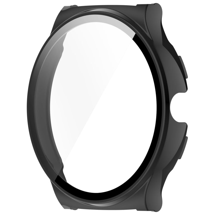 For Xiaomi Haylou Solar Lite R001 PC + Tempered Film Integrated Watch Protective Case(Black) - Watch Cases by PMC Jewellery | Online Shopping South Africa | PMC Jewellery