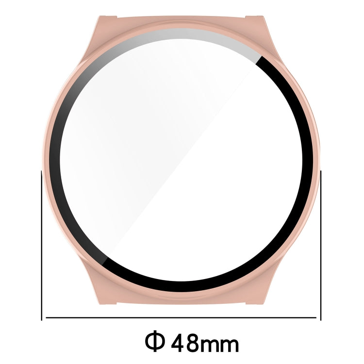 For Xiaomi Haylou Solar Lite R001 PC + Tempered Film Integrated Watch Protective Case(Pink) - Watch Cases by PMC Jewellery | Online Shopping South Africa | PMC Jewellery