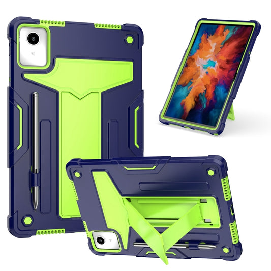 For Lenovo Tab M11/ Xiaoxin Pad 11 2024 T Holder Robot Silicone Hybrid PC Tablet Case(Navy Yellow Green) - Lenovo by PMC Jewellery | Online Shopping South Africa | PMC Jewellery | Buy Now Pay Later Mobicred