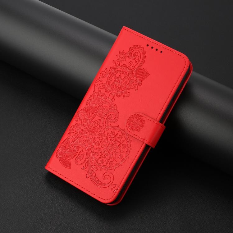 For iPhone 17 Pro Max Datura Flower Embossed Flip Leather Phone Case(Red) - free shipping - PMc TechLife - Order now!