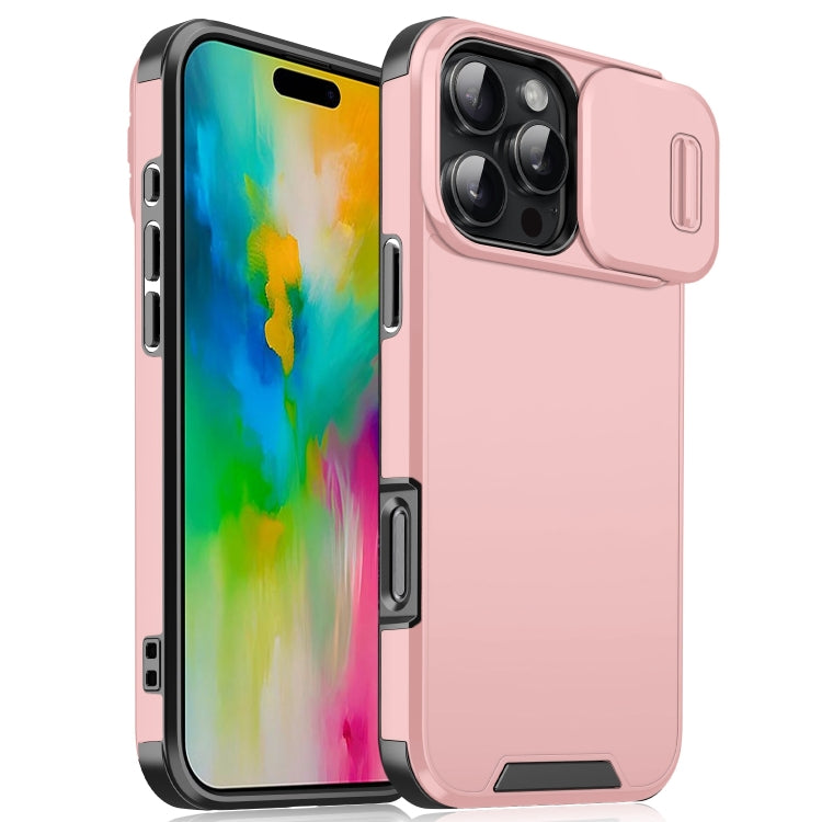 For iPhone 16 Pro Sliding Camshield TPU + PC Phone Case(Pink) - iPhone 16 Pro Cases by PMC Jewellery | Online Shopping South Africa | PMC Jewellery | Buy Now Pay Later Mobicred