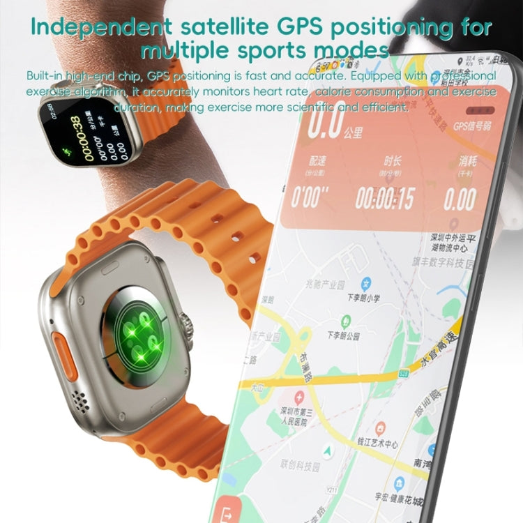 ZGA W04 2.03 inch Screen Seconds Hand BT Call Smart Watch, Support Health Monitor / AI Voice Assistant / SOS(Orange) - Smart Watches by ZGA | Online Shopping South Africa | PMC Jewellery | Buy Now Pay Later Mobicred