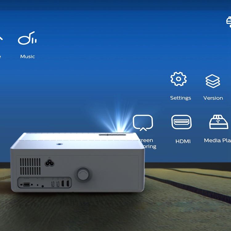 D4000 Android 9.0 1080P HD Home Portable LED Projector(US Plug) - LED Projector by PMC TechLife | Online Shopping South Africa | PMC TechLife | Buy Now Pay Later Mobicred