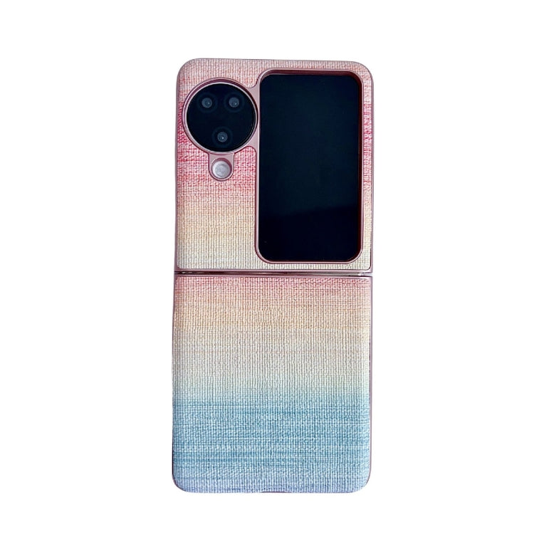 For OPPO Find N3 Flip Illusory Color Leather Texture PC Phone Case(Pink) - Find N3 Flip Cases by PMC Jewellery | Online Shopping South Africa | PMC Jewellery | Buy Now Pay Later Mobicred
