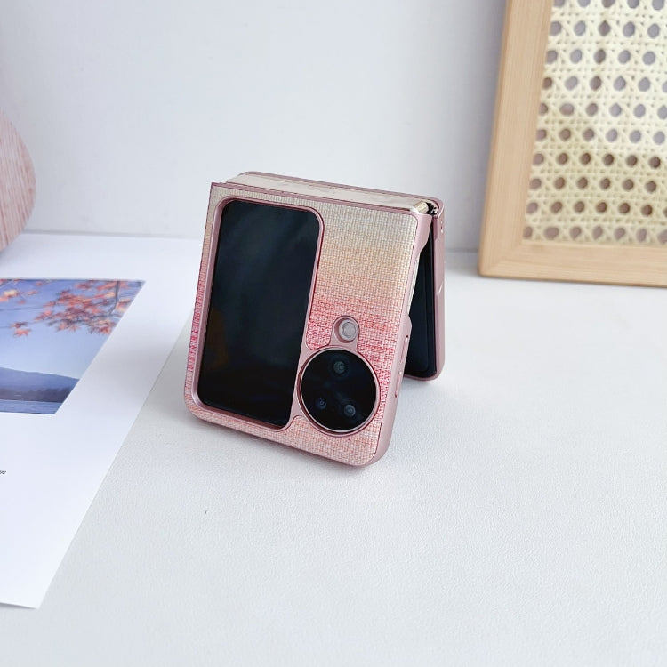 For OPPO Find N3 Flip Illusory Color Leather Texture PC Phone Case(Pink) - Find N3 Flip Cases by PMC TechLife | Online Shopping South Africa | PMC TechLife | Buy Now Pay Later Mobicred