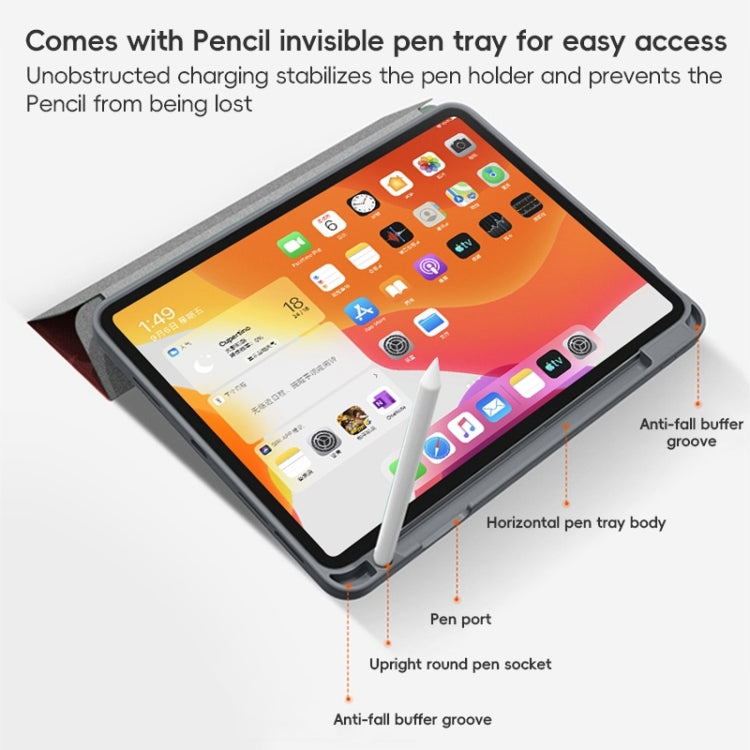 For iPad Air 10.9 2022 / 2020 ZGA Tri-Fold Voltage Smart Leather Tablet Case(Black) - free shipping - PMc TechLife - Order now!