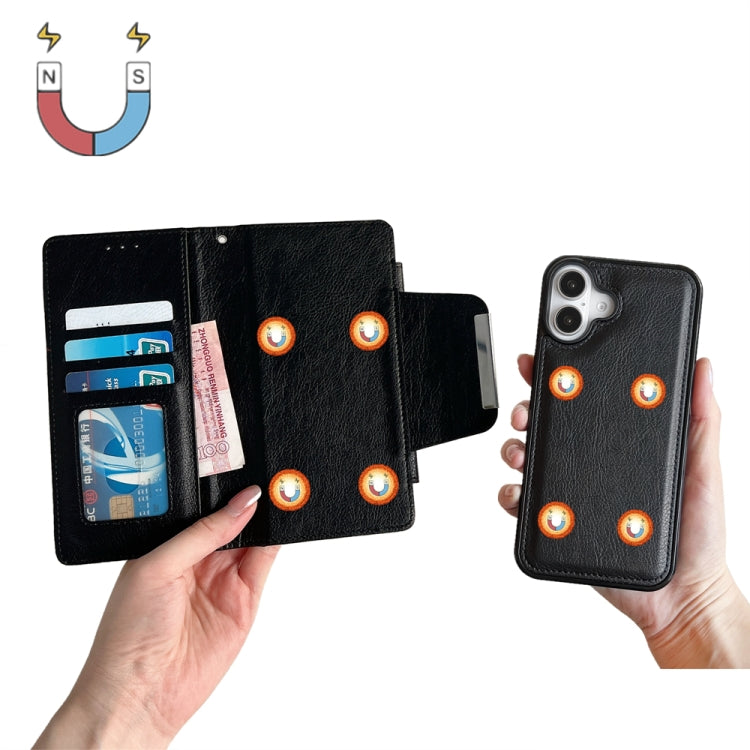 For iPhone 16 Multifunctional Seven Cards Wallet Leather Phone Case(Black) - iPhone 16 Cases by PMC Jewellery | Online Shopping South Africa | PMC Jewellery | Buy Now Pay Later Mobicred