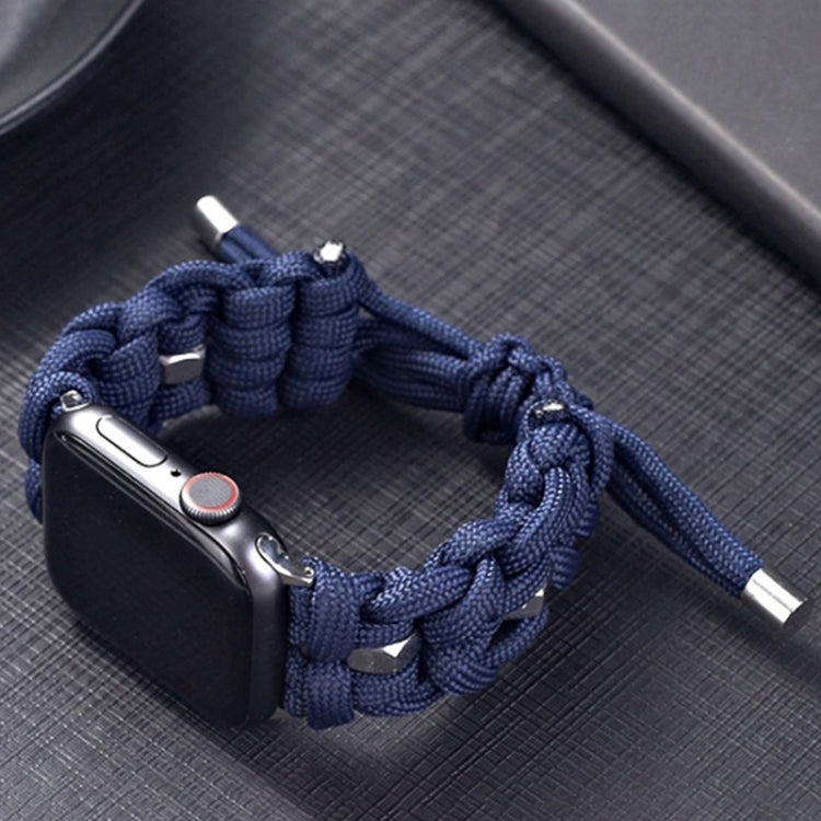 For Apple Watch Ultra 2 49mm Screw Nut Braided Paracord Watch Band(Blue) - Watch Bands by PMC Jewellery | Online Shopping South Africa | PMC Jewellery | Buy Now Pay Later Mobicred