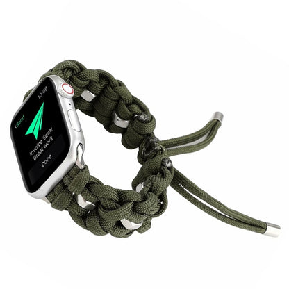 For Apple Watch Ultra 49mm Screw Nut Braided Paracord Watch Band(Green) - Watch Bands by PMC Jewellery | Online Shopping South Africa | PMC Jewellery | Buy Now Pay Later Mobicred