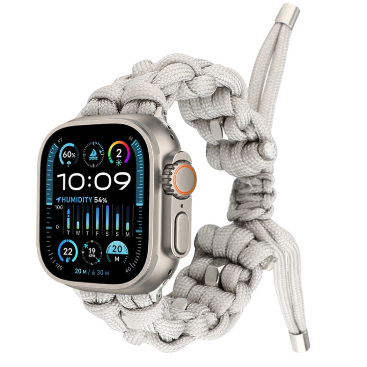 For Apple Watch Ultra 49mm Screw Nut Braided Paracord Watch Band(White) - Watch Bands by PMC Jewellery | Online Shopping South Africa | PMC Jewellery | Buy Now Pay Later Mobicred