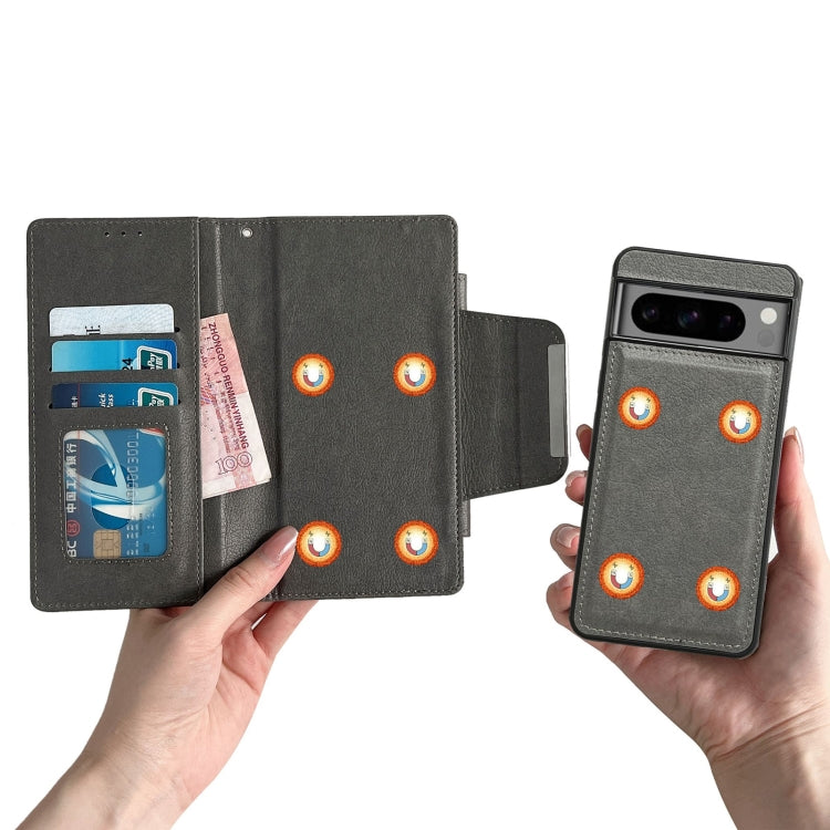 For Google Pixel 6 Pro Multifunctional 7-Card Wallet Leather Phone Case(Grey) - Google Cases by PMC TechLife | Online Shopping South Africa | PMC TechLife | Buy Now Pay Later Mobicred