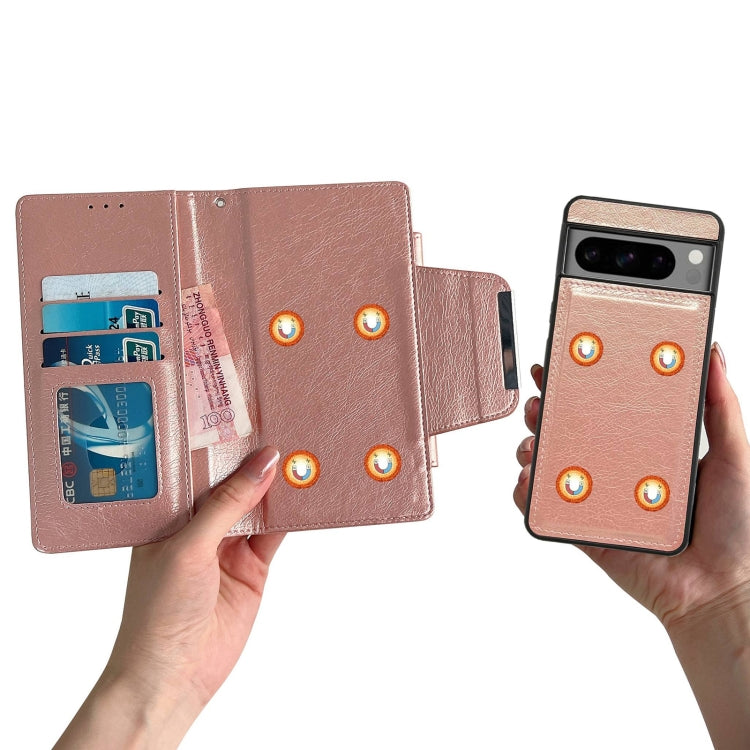 For Google Pixel 6 Multifunctional 7-Card Wallet Leather Phone Case(Rose Gold) - Google Cases by PMC TechLife | Online Shopping South Africa | PMC TechLife | Buy Now Pay Later Mobicred