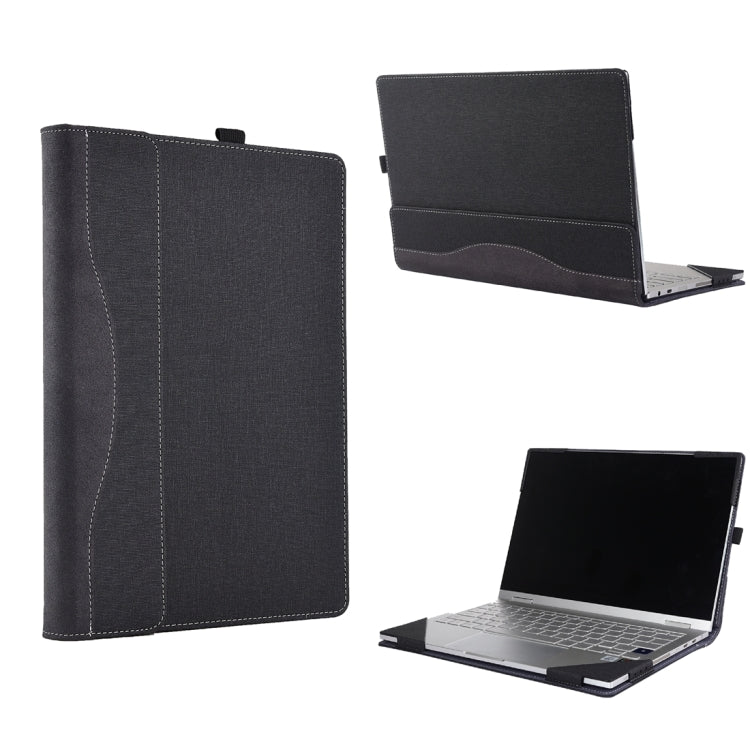 For Microsoft Surface Laptop 6 13.5 inch Cloth Texture Laptop Leather Case With Stand Function(Black) - 13.3 inch by PMC Jewellery | Online Shopping South Africa | PMC Jewellery | Buy Now Pay Later Mobicred