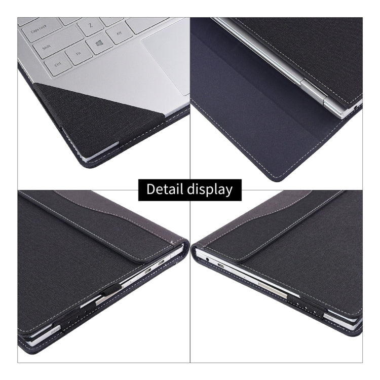 For Microsoft Surface Laptop 6 13.5 inch Cloth Texture Laptop Leather Case With Stand Function(Black) - 13.3 inch by PMC Jewellery | Online Shopping South Africa | PMC Jewellery | Buy Now Pay Later Mobicred