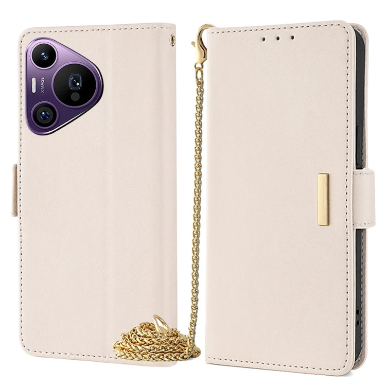 For Huawei Pura 70 Pro / 70 Pro+ 5G Crossbody Chain Leather Phone Case(White) - Huawei Cases by PMC Jewellery | Online Shopping South Africa | PMC Jewellery | Buy Now Pay Later Mobicred