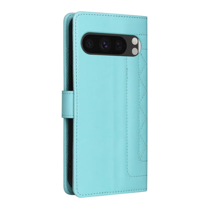 For Google Pixel 9 Pro Diamond Lattice Leather Flip Phone Case(Mint Green) - Google Cases by PMC Jewellery | Online Shopping South Africa | PMC Jewellery | Buy Now Pay Later Mobicred