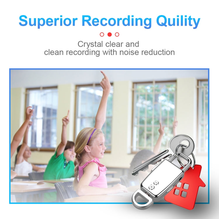 JNN S20 Zinc Alloy Keychain Voice Recorder, Memory:16GB(Silver) - free shipping - PMC TechLife - Order now!