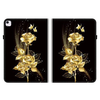 For iPad Air 13 2024 Crystal Texture Painted Leather Smart Tablet Case(Gold Butterfly Rose) - iPad Air 13 2024 Cases by PMC Jewellery | Online Shopping South Africa | PMC Jewellery | Buy Now Pay Later Mobicred