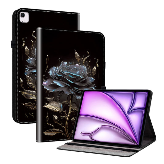For iPad Air 13 2024 Crystal Texture Painted Leather Smart Tablet Case(Black Rose) - iPad Air 13 2024 Cases by PMC Jewellery | Online Shopping South Africa | PMC Jewellery | Buy Now Pay Later Mobicred