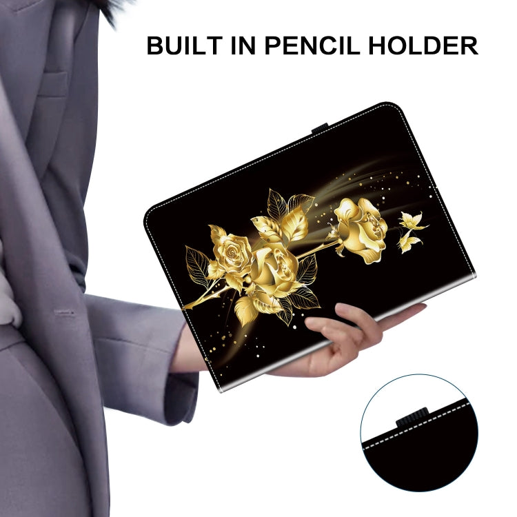 For Huawei MatePad Pro 11 2022 Crystal Texture Painted Leather Smart Tablet Case(Gold Butterfly Rose) - Huawei by PMC TechLife | Online Shopping South Africa | PMC TechLife | Buy Now Pay Later Mobicred