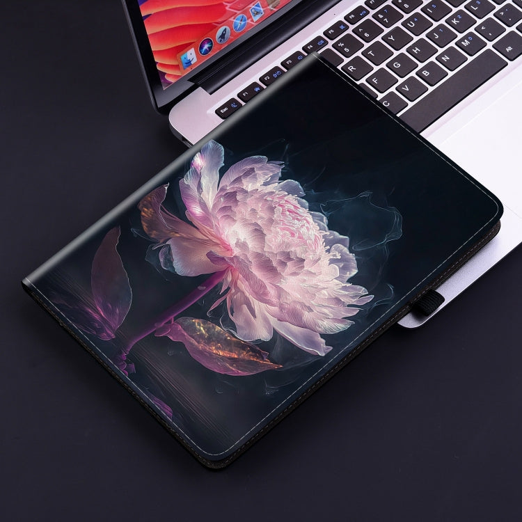 For Huawei MatePad SE 10.4 Crystal Texture Painted Leather Smart Tablet Case(Purple Peony) - Huawei by PMC TechLife | Online Shopping South Africa | PMC TechLife | Buy Now Pay Later Mobicred