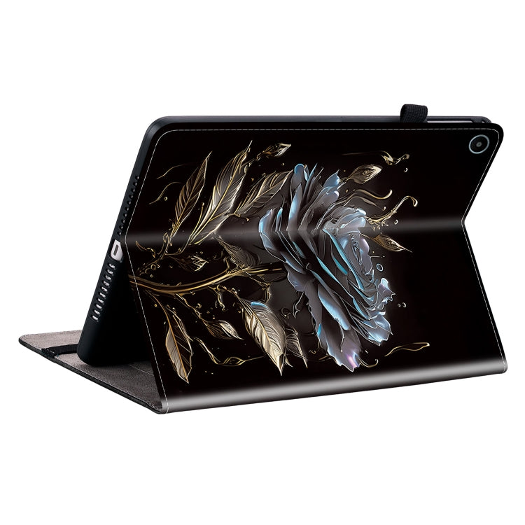 For Huawei MatePad SE 10.4 Crystal Texture Painted Leather Smart Tablet Case(Black Rose) - Huawei by PMC TechLife | Online Shopping South Africa | PMC TechLife | Buy Now Pay Later Mobicred