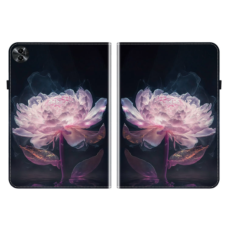 For Realme Pad 2 11.5 Crystal Texture Painted Leather Tablet Case(Purple Peony) - Realme by PMC TechLife | Online Shopping South Africa | PMC TechLife | Buy Now Pay Later Mobicred