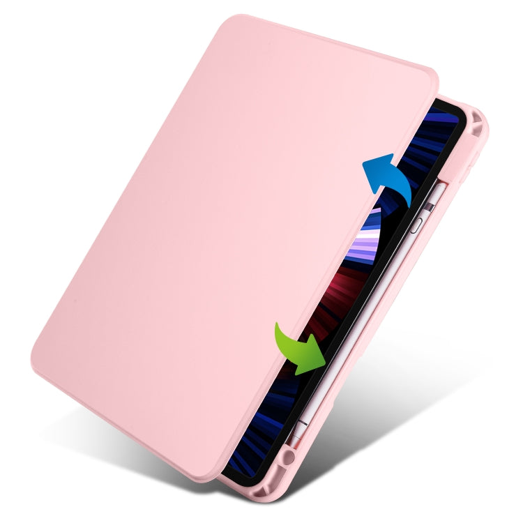 For iPad Air 11 2024 Acrylic 360 Degree Rotation Holder Leather Tablet Case(Sand Pink) - iPad Air 11 2024 Cases by PMC Jewellery | Online Shopping South Africa | PMC Jewellery | Buy Now Pay Later Mobicred