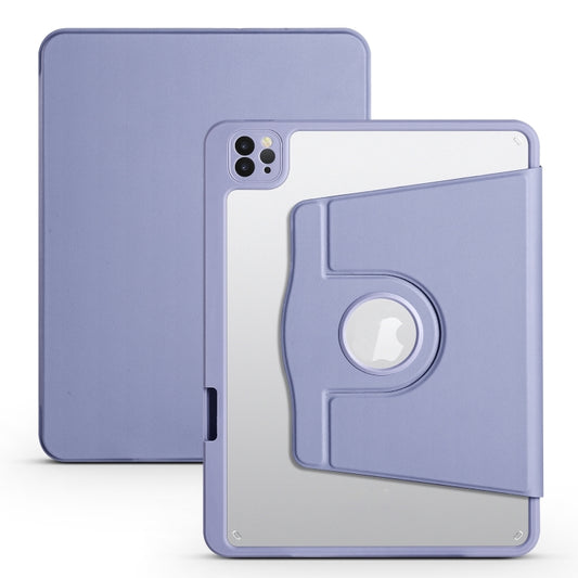 For iPad Air 13 2024 Acrylic 360 Degree Rotation Holder Leather Tablet Case(Lavender Purple) - iPad Air 13 2024 Cases by PMC Jewellery | Online Shopping South Africa | PMC Jewellery | Buy Now Pay Later Mobicred