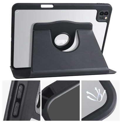 For iPad Pro 11 2024 Acrylic 360 Degree Rotation Holder Leather Tablet Case(Black) - iPad Pro 11 2024 Cases by PMC Jewellery | Online Shopping South Africa | PMC Jewellery | Buy Now Pay Later Mobicred